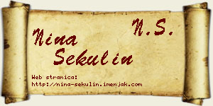 Nina Sekulin vizit kartica